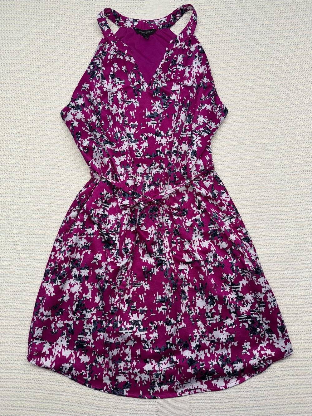 Banana Republic Magenta Printed Sleeveless Dress